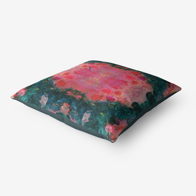 Feel the Borboleta Dark Teal/Green Home Goods Premium Hypoallergenic Throw Pillow