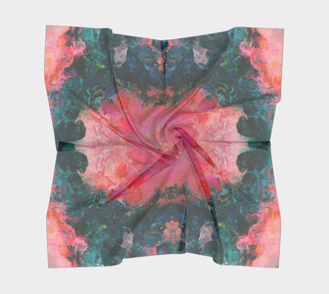 Feel the Borboleta Splash Print Square Scarf (Pink)