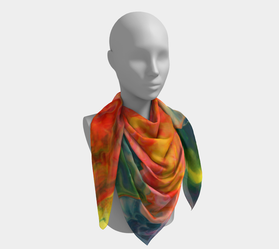 Rainbow Volcano Square Scarf