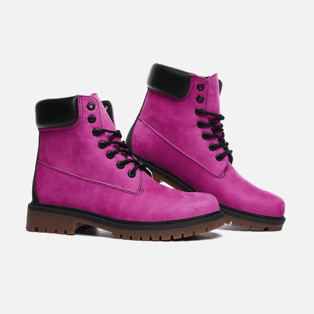 Vegan Suede Boot with Padded Cuff in Fabulous Fuchsia