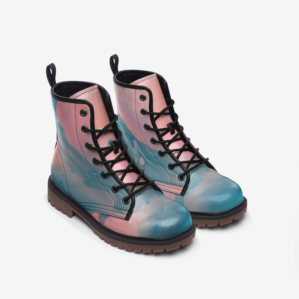 Vegan Leather Combat Boot in Proud Brigid