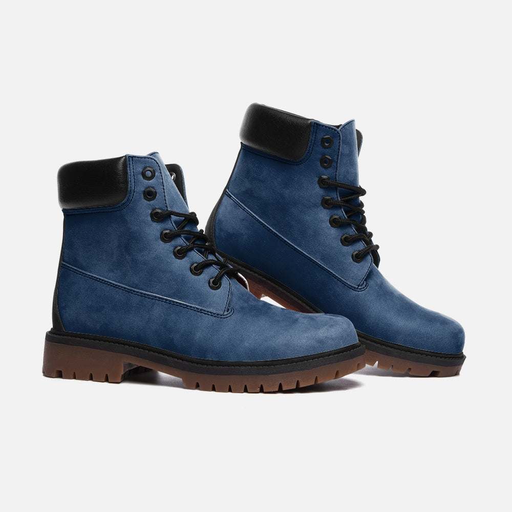 Vegan Suede Boot with Padded Cuff in (In the) Navy