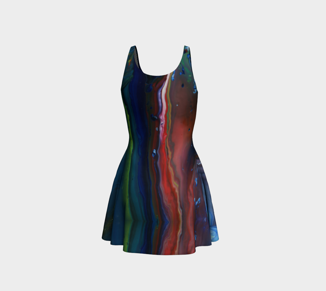 Northern Light Horizontal Stripe Flare Dress