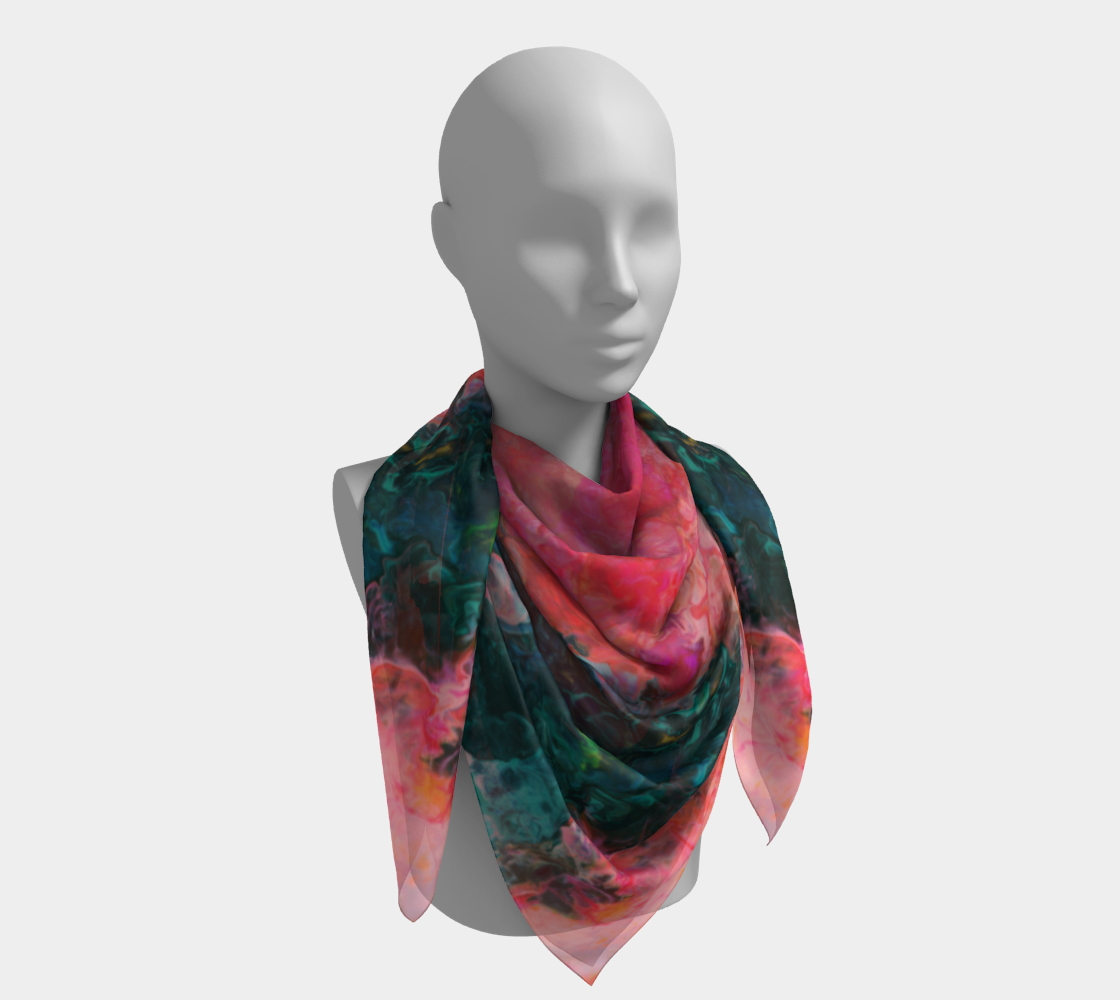 Feel the Borboleta Splash Print Square Scarf (Pink)