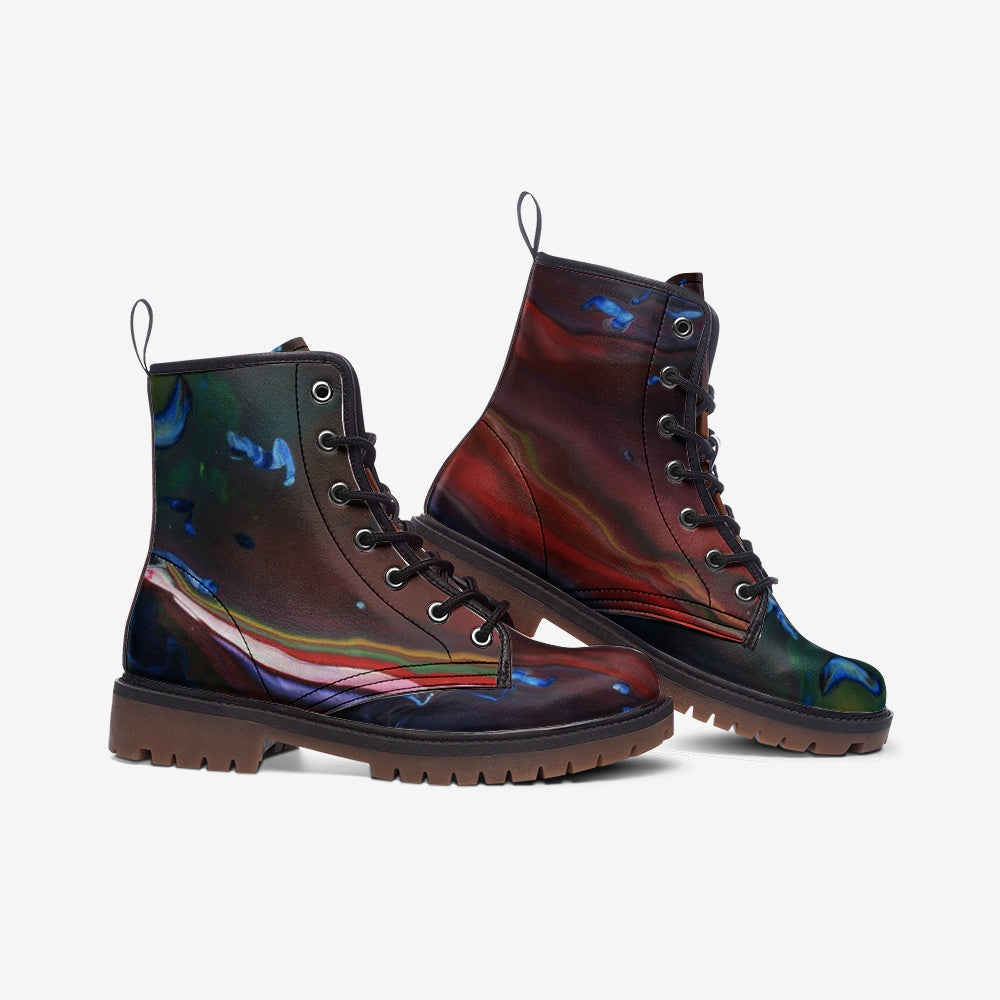 Vegan Leather Combat Boot in Northern Light