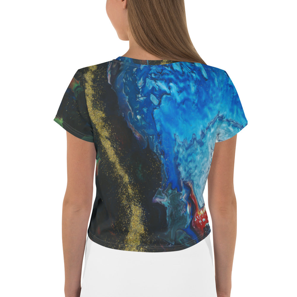 Gold Stream Crop Tee