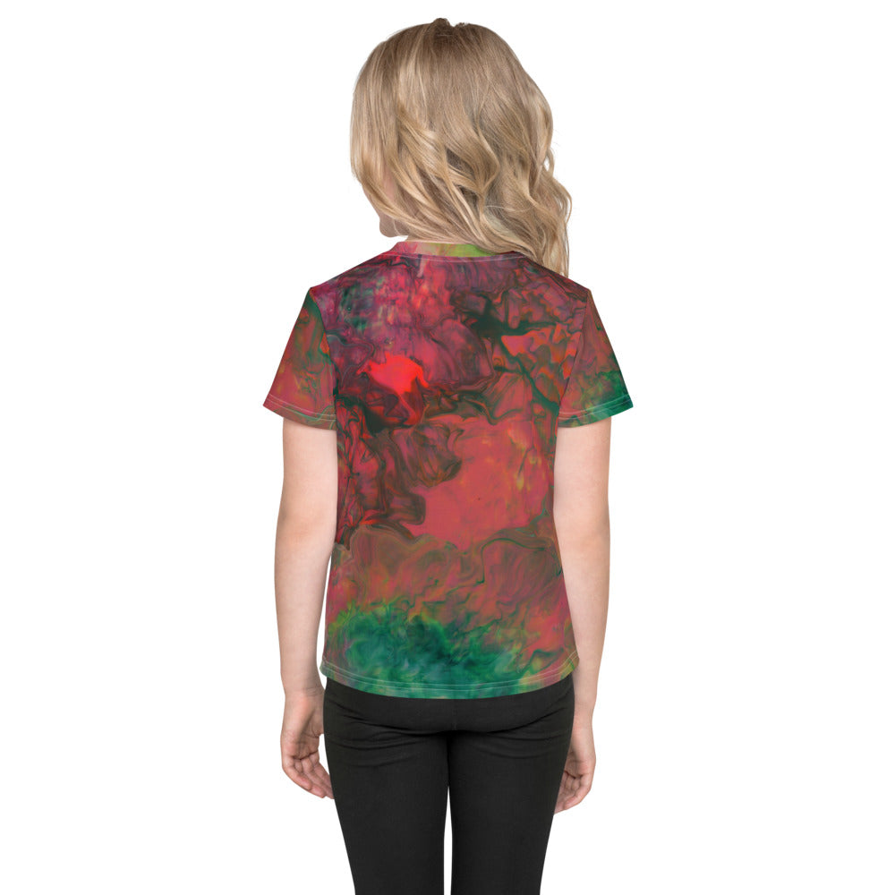 Gender Neutral Kids' Crew Neck T-Shirt in Bright Cameron