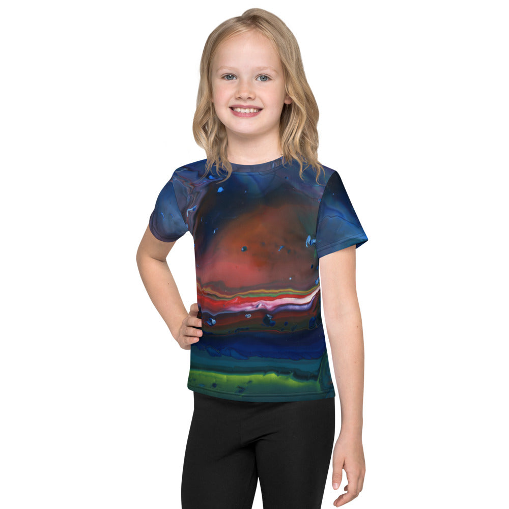 Gender Neutral Kids' Crew Neck T-Shirt in Northern Light
