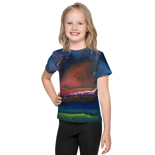 Gender Neutral Kids' Crew Neck T-Shirt in Northern Light