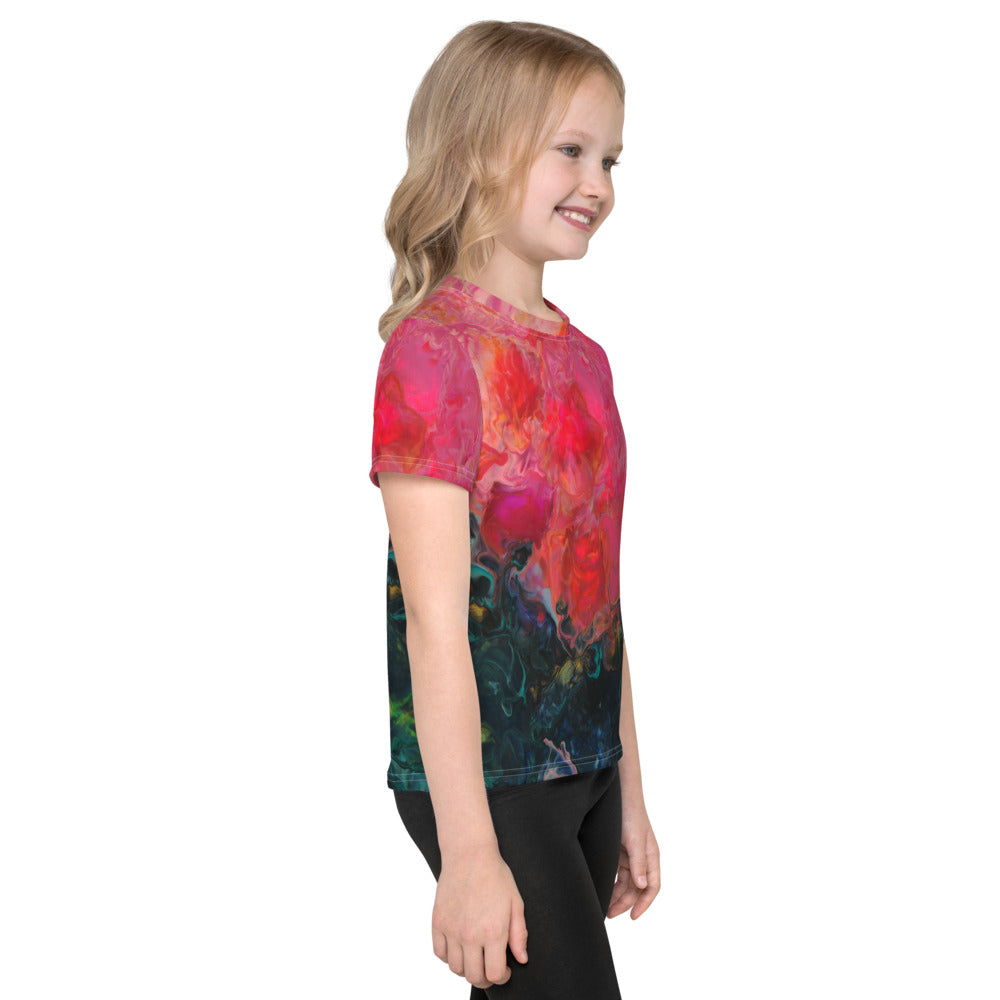 Gender Neutral Kids' Crew Neck T-Shirt in Feel the Borboleta