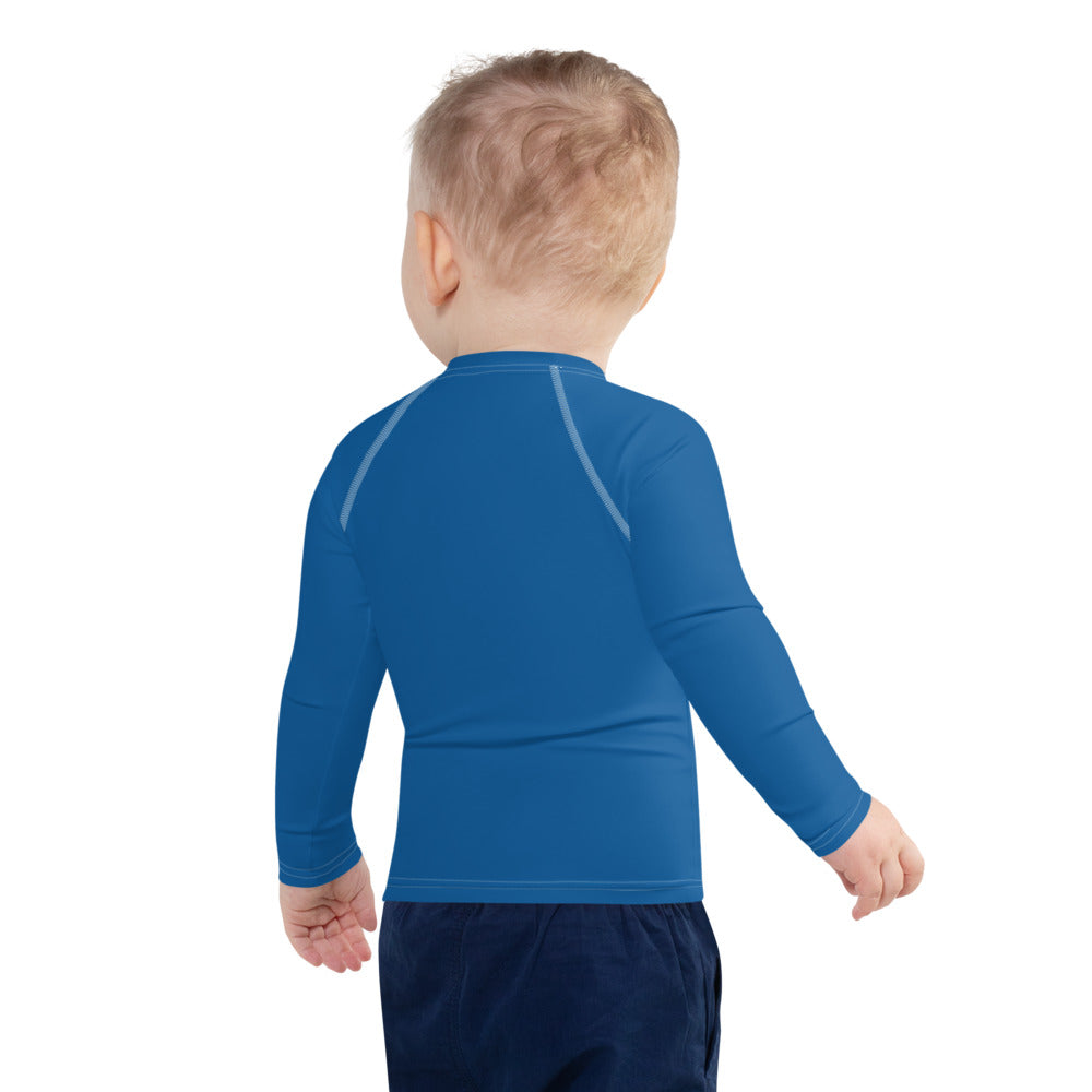 Gender Neutral Kids' Rash Guard/Swim Shirt in Blue Water