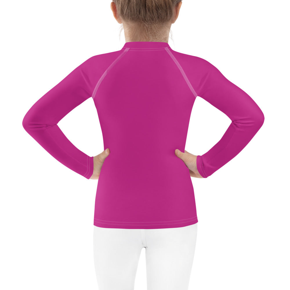 Gender Neutral Kids' Rash Guard/Swim Shirt in Fabulous Fuchsia