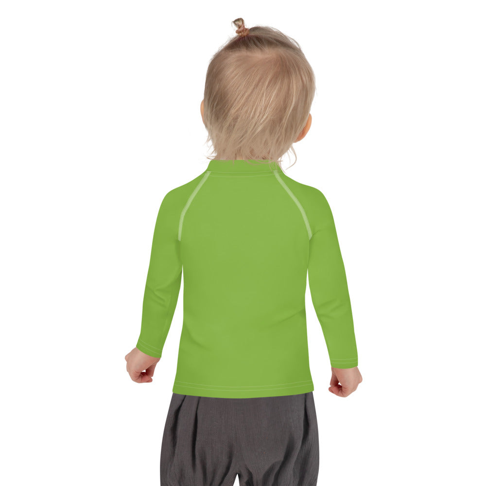 Gender Neutral Kids' Rash Guard/Swim Shirt in Green Grass