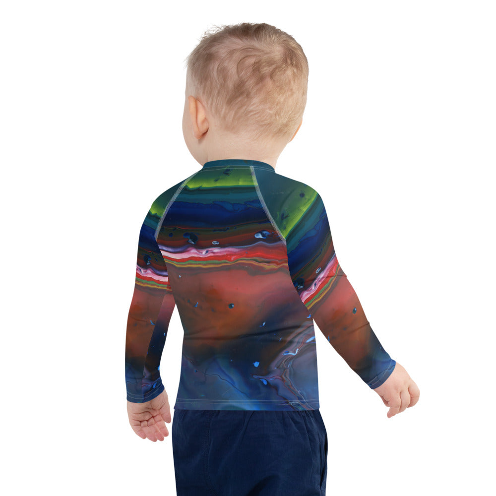 Gender Neutral Kids' Rash Guard/Swim Shirt in Northern Light