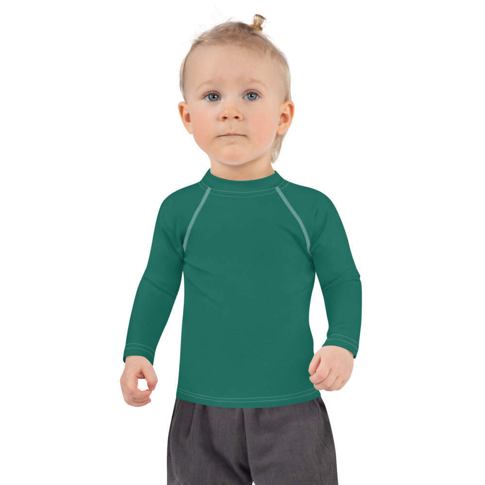 Gender Neutral Kids' Rash Guard/Swim Shirt in Bright Green