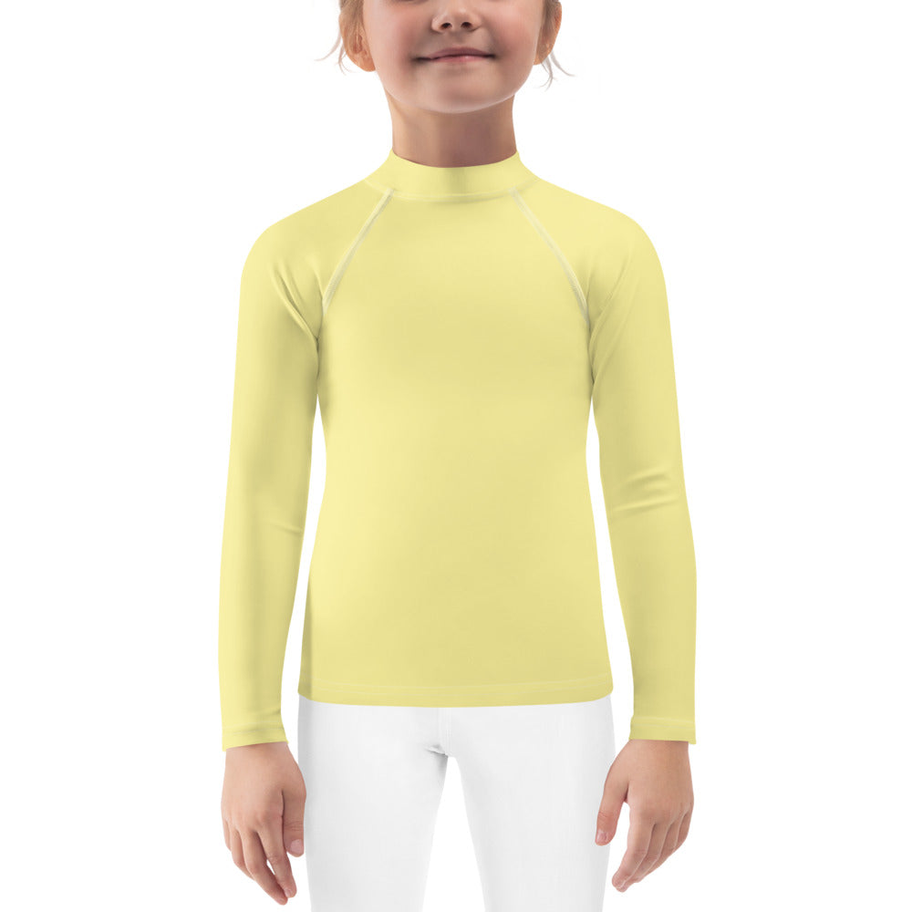 Gender Neutral Kids' Rash Guard/Swim Shirt in Butter Yellow