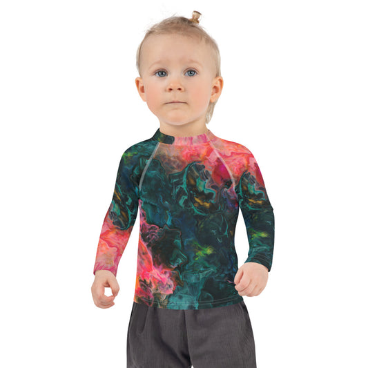 Gender Neutral Kids' Rash Guard/Swim Shirt in Feel the Borboleta