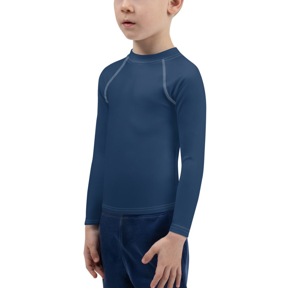 Gender Neutral Kids' Rash Guard/Swim Shirt in (In the) Navy