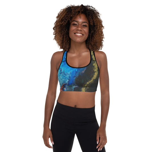 Gold Stream Padded Sports Bra