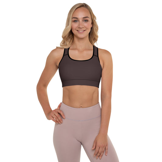 Chocolate Brown Padded Sports Bra