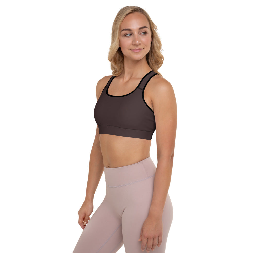 Chocolate Brown Padded Sports Bra