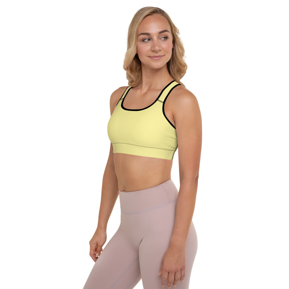 Butter Yellow Padded Sports Bra