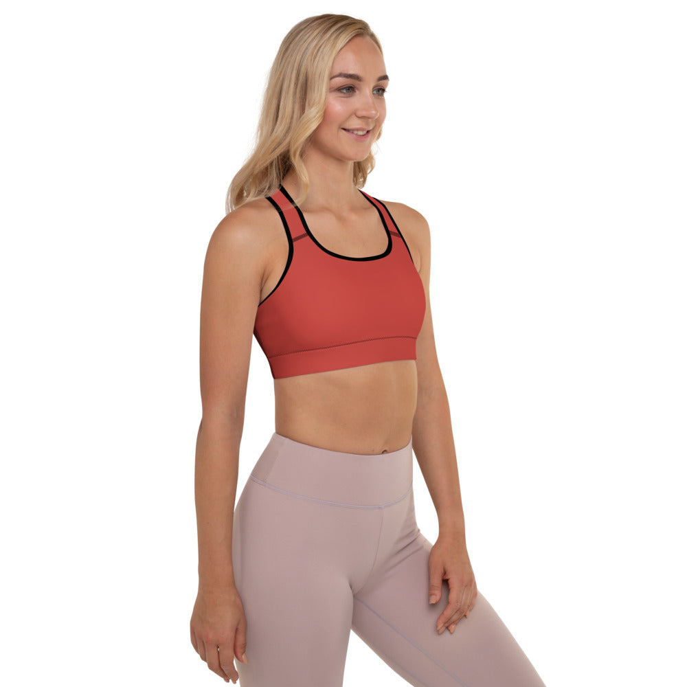 Cherry Red Padded Sports Bra