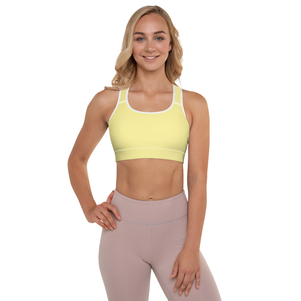 Butter Yellow Padded Sports Bra