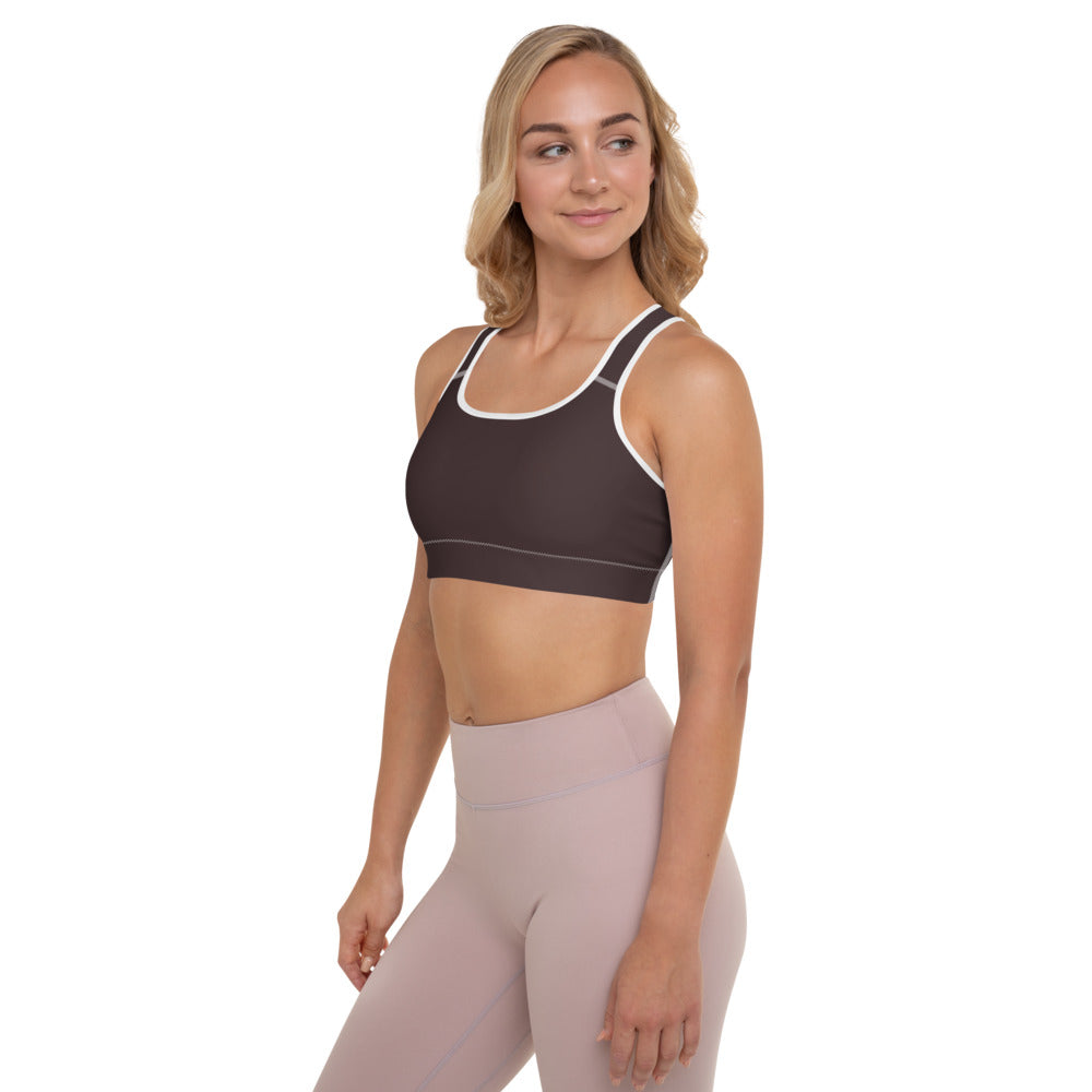 Chocolate Brown Padded Sports Bra