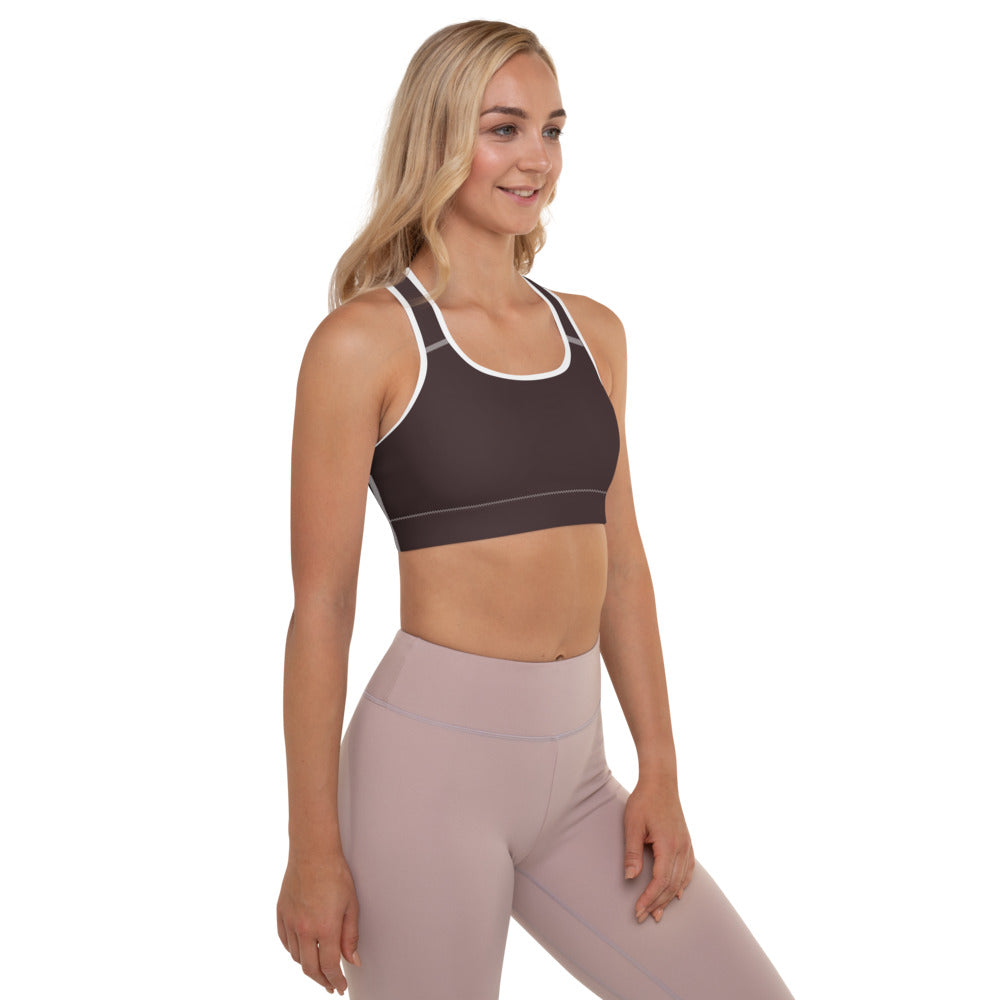 Chocolate Brown Padded Sports Bra