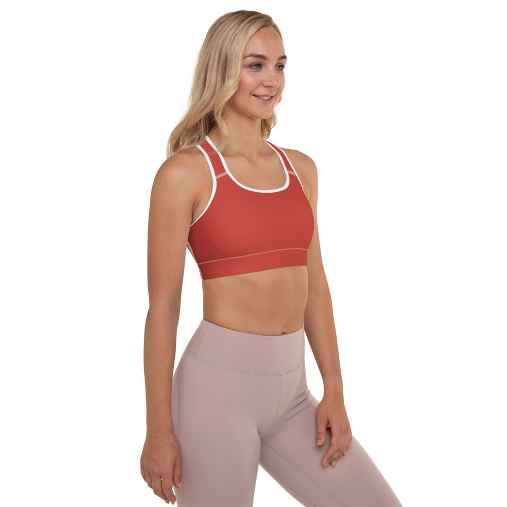 Cherry Red Padded Sports Bra