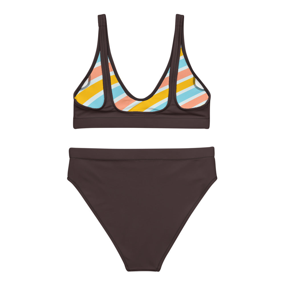 Chocolate Brown Recycled High-Waisted Bikini