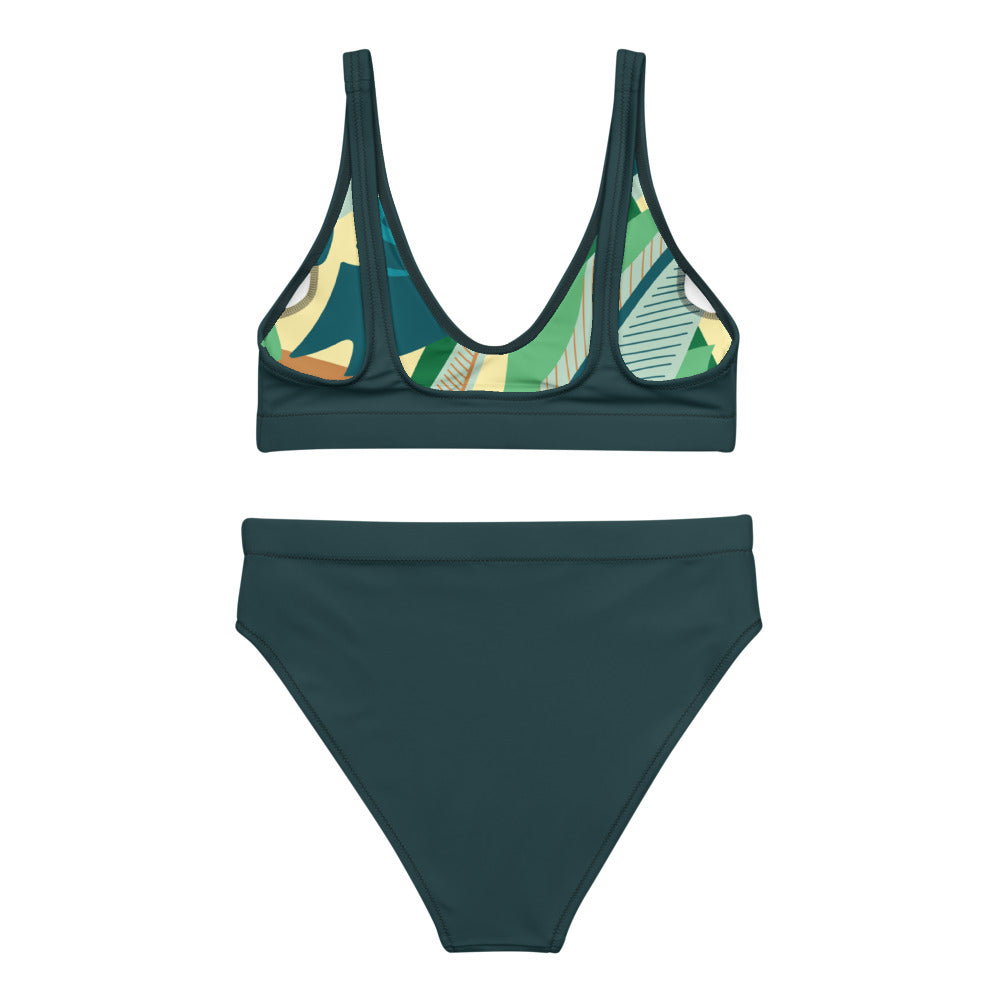 Sea Green Recycled High-Waisted Bikini