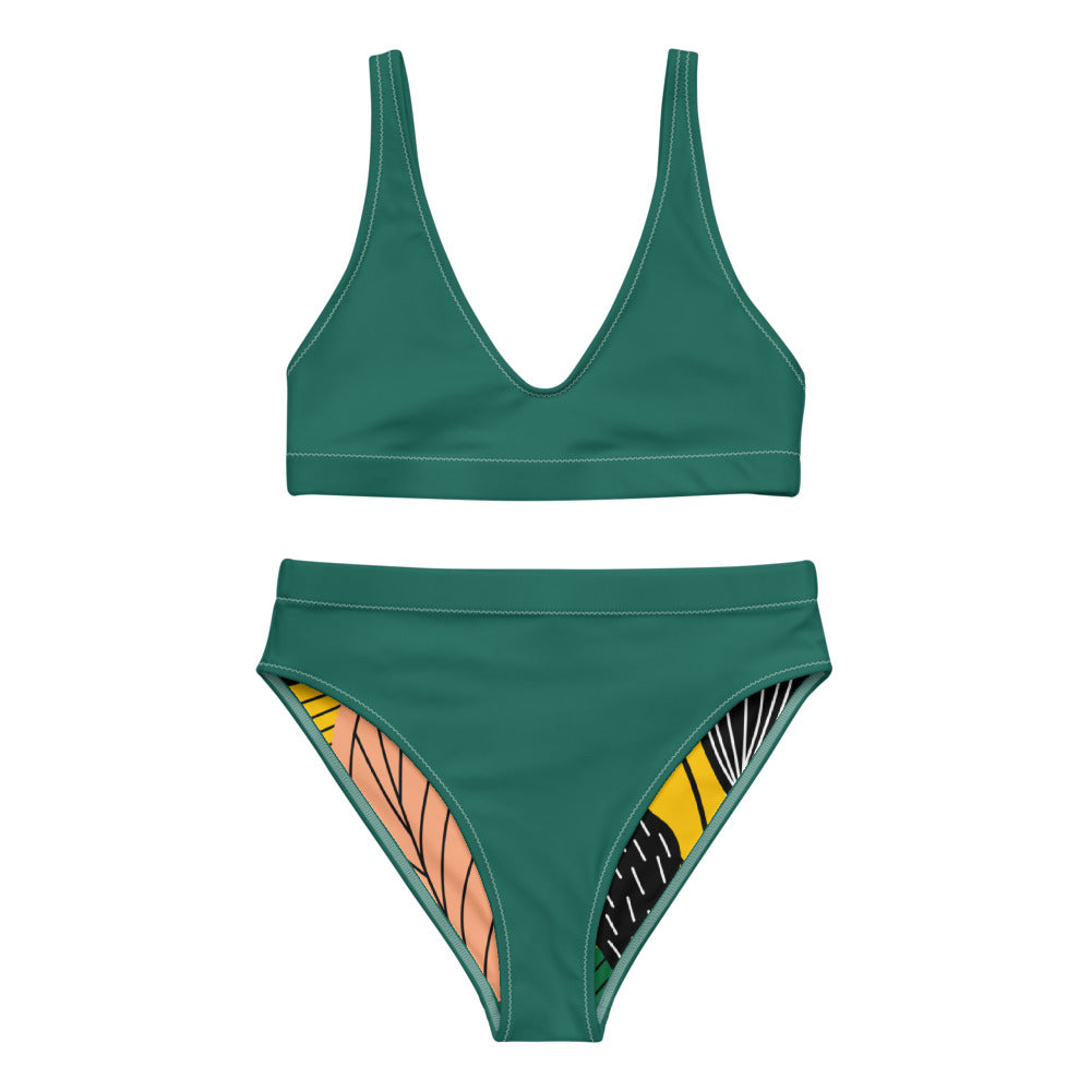 Bright Green Recycled High-Waisted Bikini