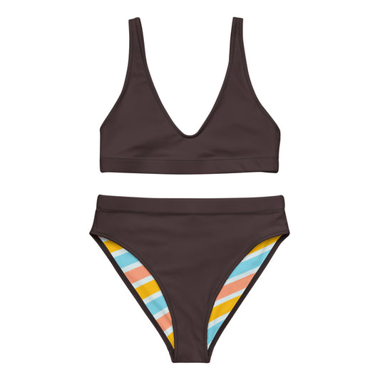 Chocolate Brown Recycled High-Waisted Bikini