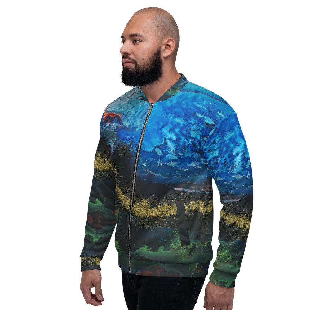 Gold Stream Unisex Bomber Jacket