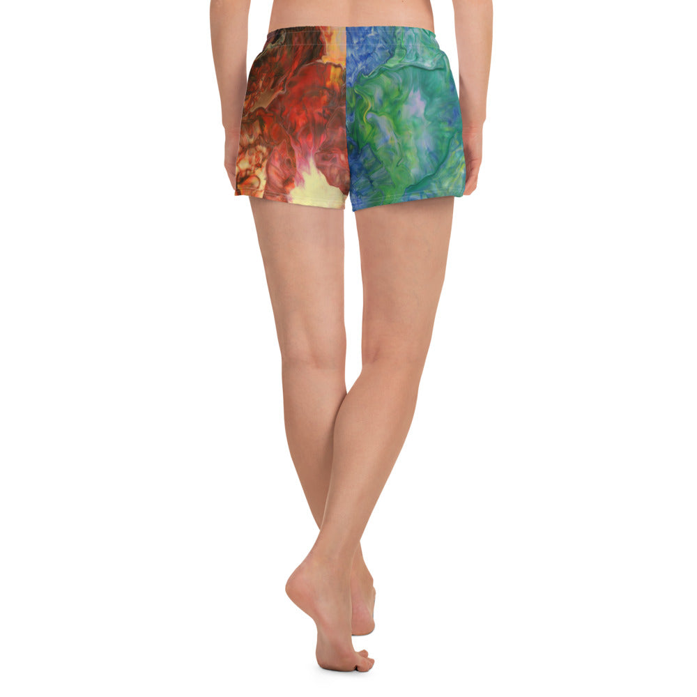 Aura Splash Split Athletic Short Shorts
