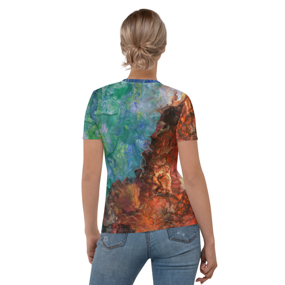 Aura Splash Fitted Crew Neck T-Shirt