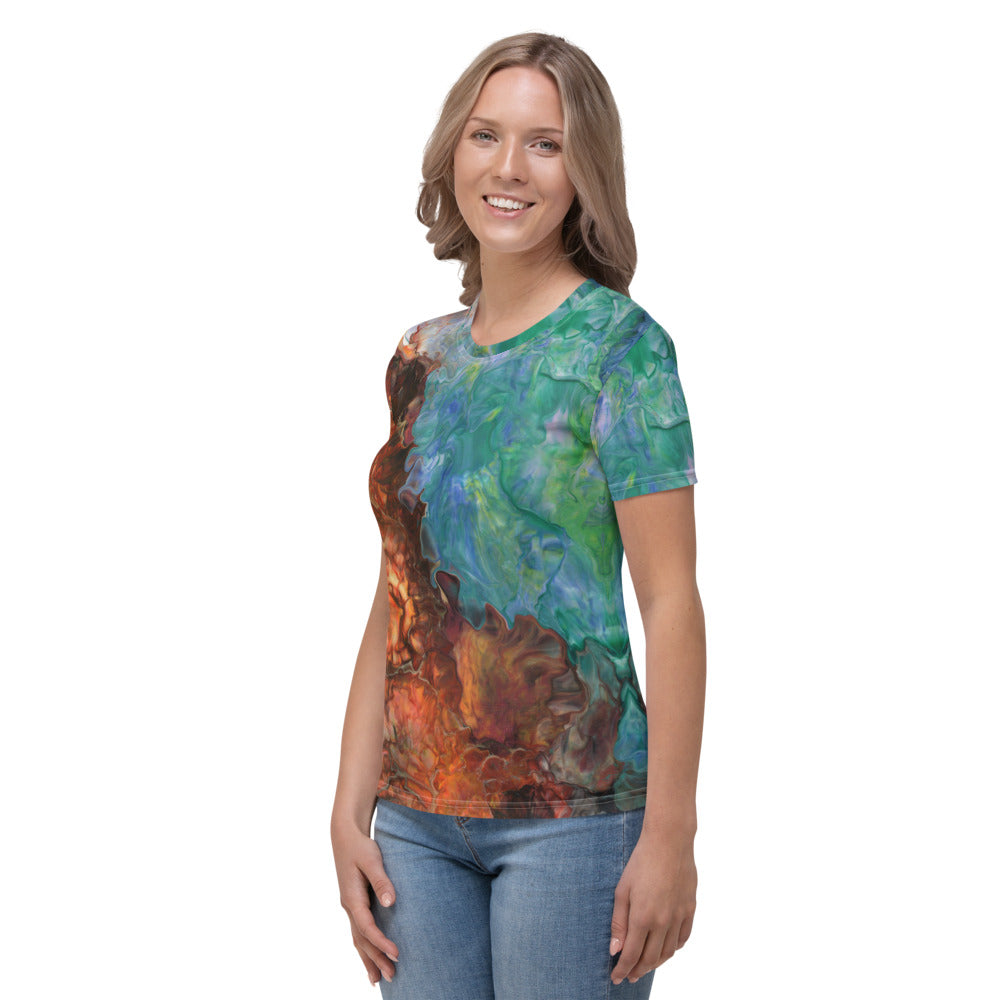 Aura Splash Fitted Crew Neck T-Shirt