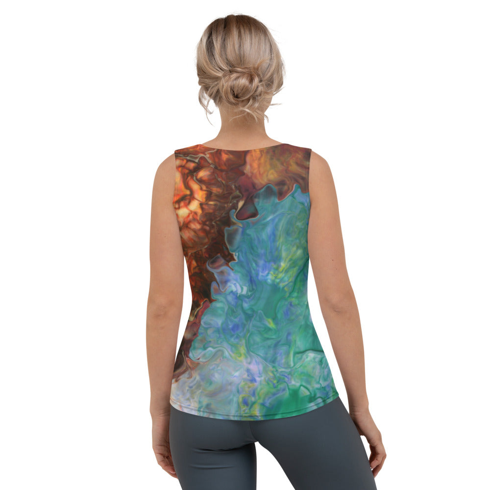 Aura Splash Fitted Tank Top