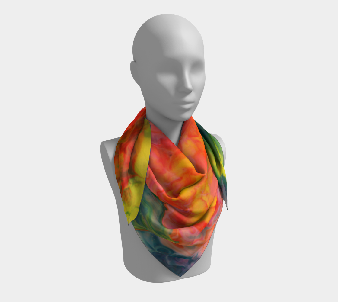 Rainbow Volcano Square Scarf