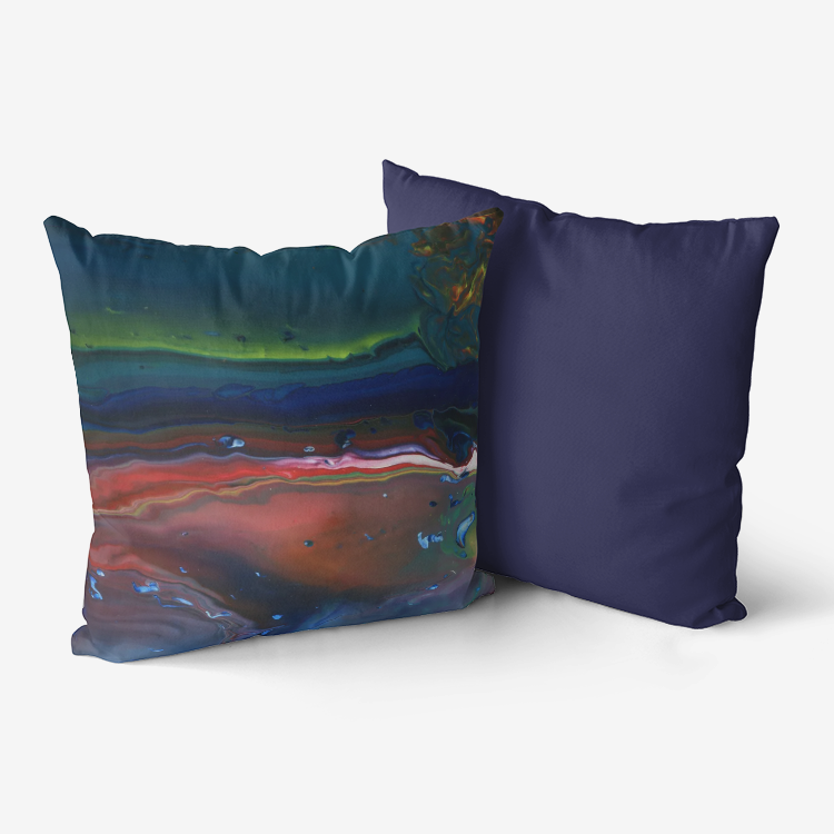 Northern Light Navy Blue Home Goods Premium Hypoallergenic Throw Pillow