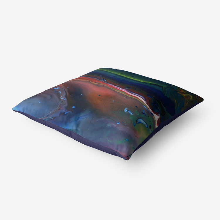 Northern Light Navy Blue Home Goods Premium Hypoallergenic Throw Pillow