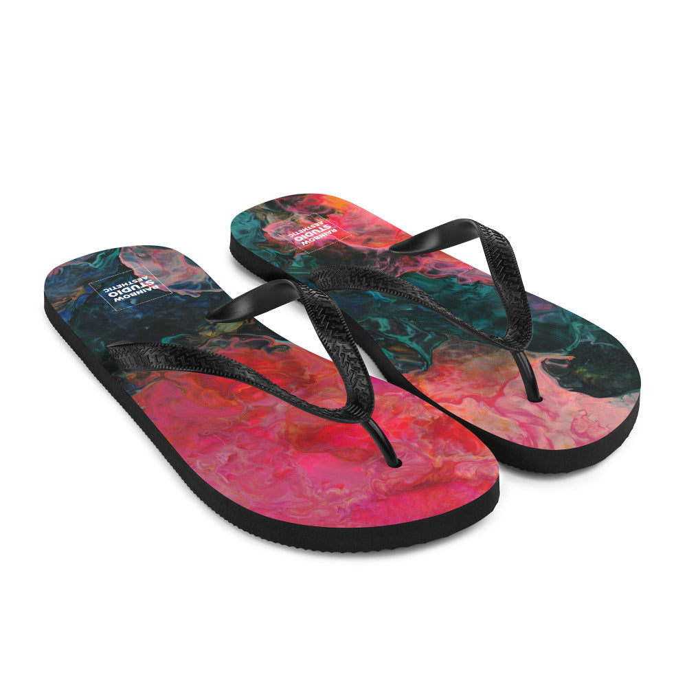 Feel the Borboleta Rainbow Brand Flip-Flops