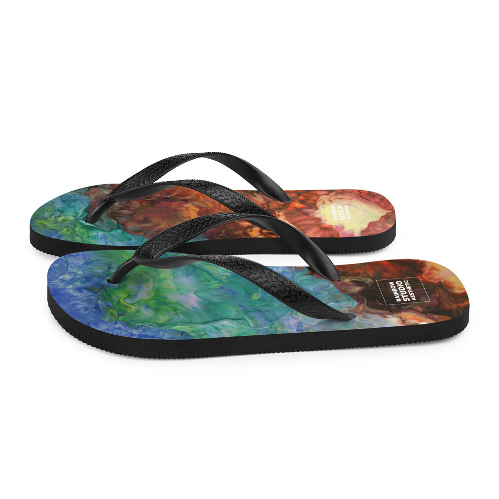 Aura Splash Rainbow Brand Flip-Flops