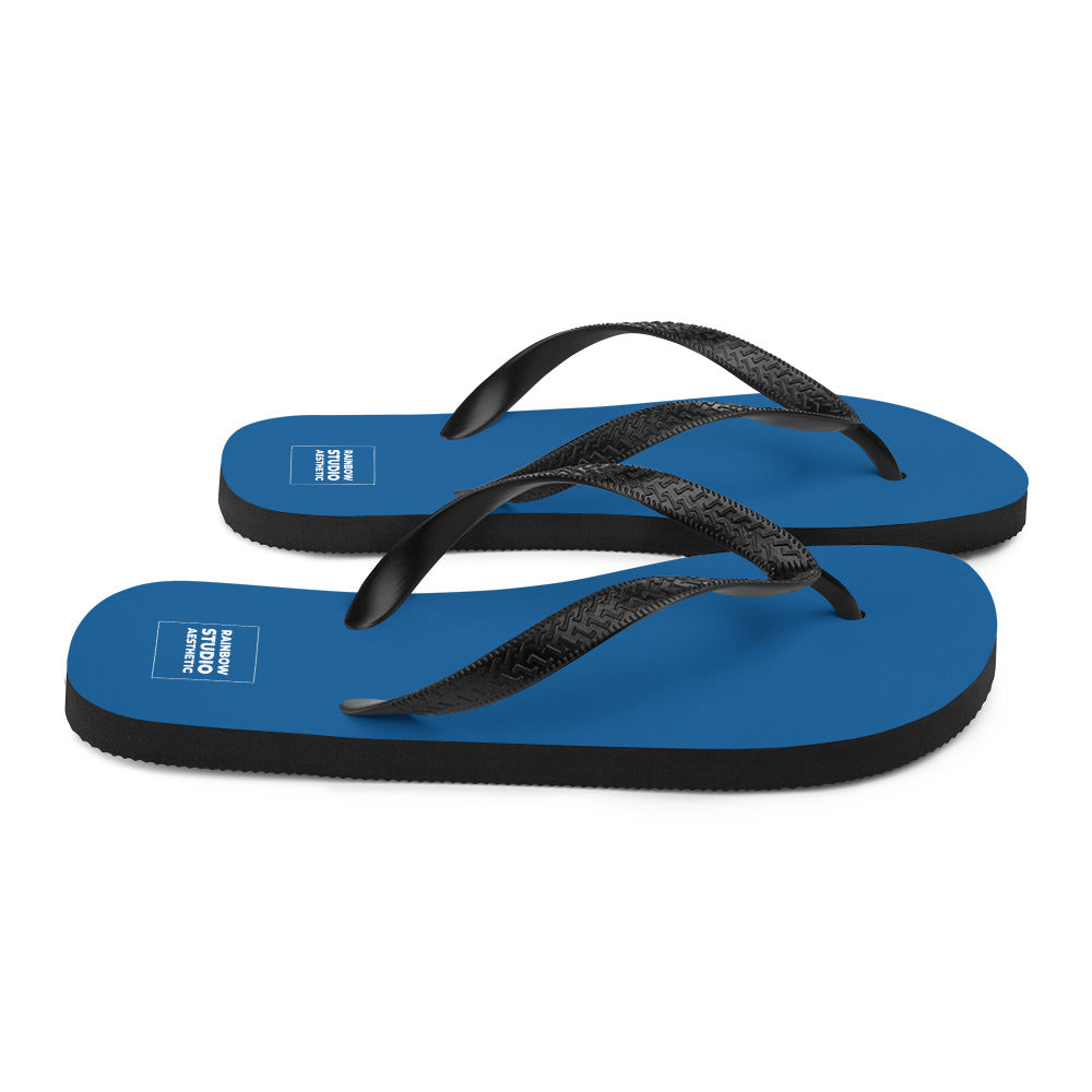 Water Blue Rainbow Brand Flip-Flops