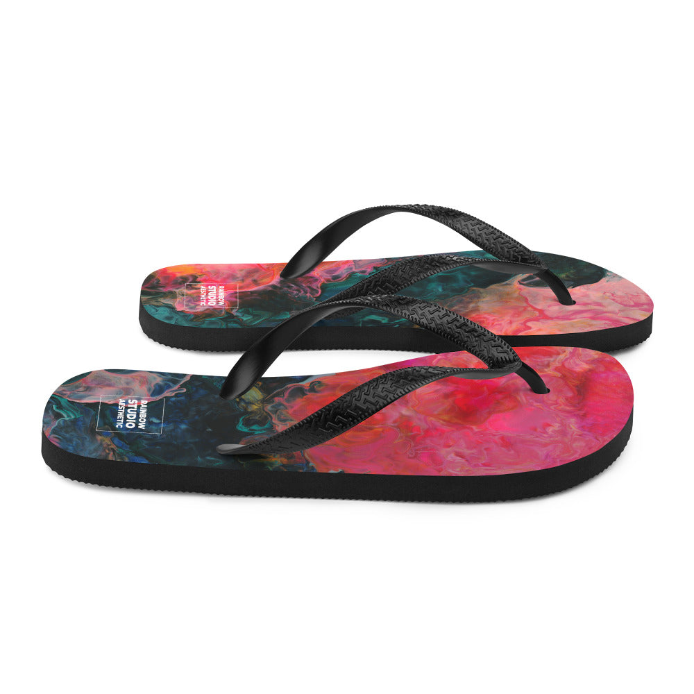 Feel the Borboleta Rainbow Brand Flip-Flops