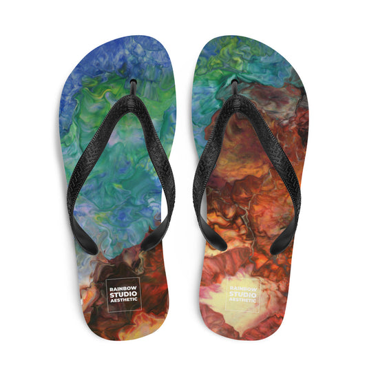 Aura Splash Rainbow Brand Flip-Flops