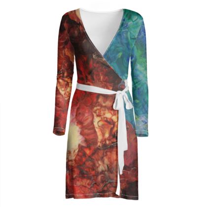 Aura Splash Wrap Dress