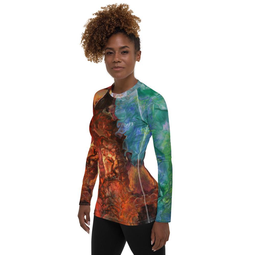 womens fitted rash guard swim shirt cool spf popular unique pride gay